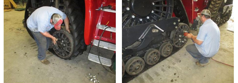 ROWTRAC, T8 SMARTTRAX - Installing New Rubber Tracks - Reinstalling Idler Wheels