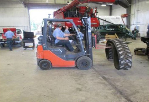 ROWTRAC, T8 SMARTTRAX - Track Removal - Using a forklift to safely move track to a suitable location