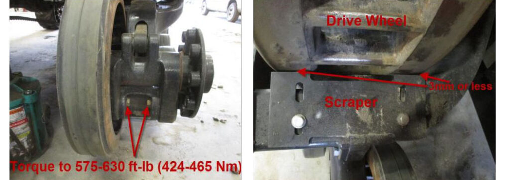 ROWTRAC, T8 SMARTTRAX - Undercarriage Inspection - Front Idler Pivot and Drive Wheel Inspection